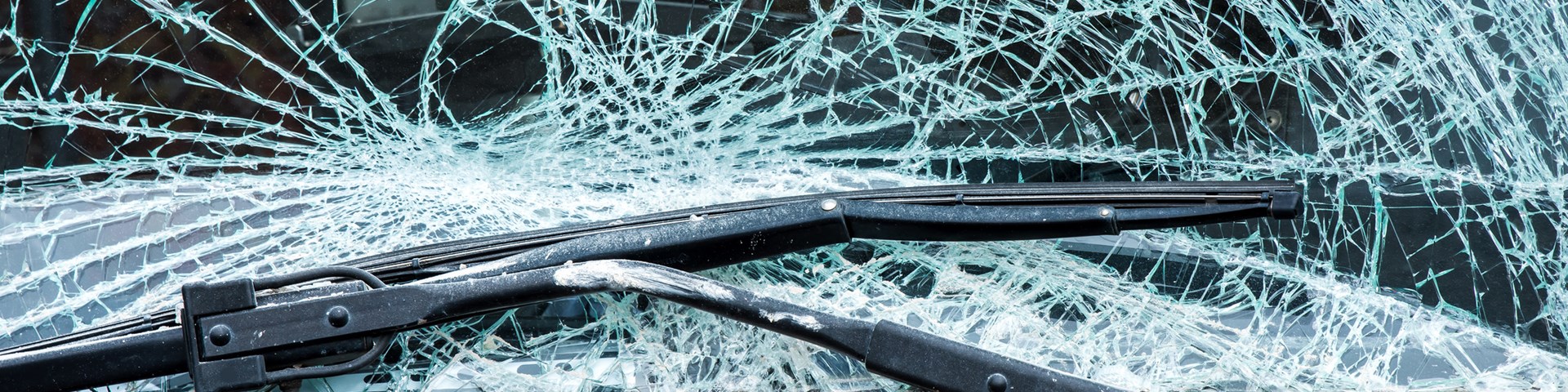 Bus windscreen smashed after vehicle accident